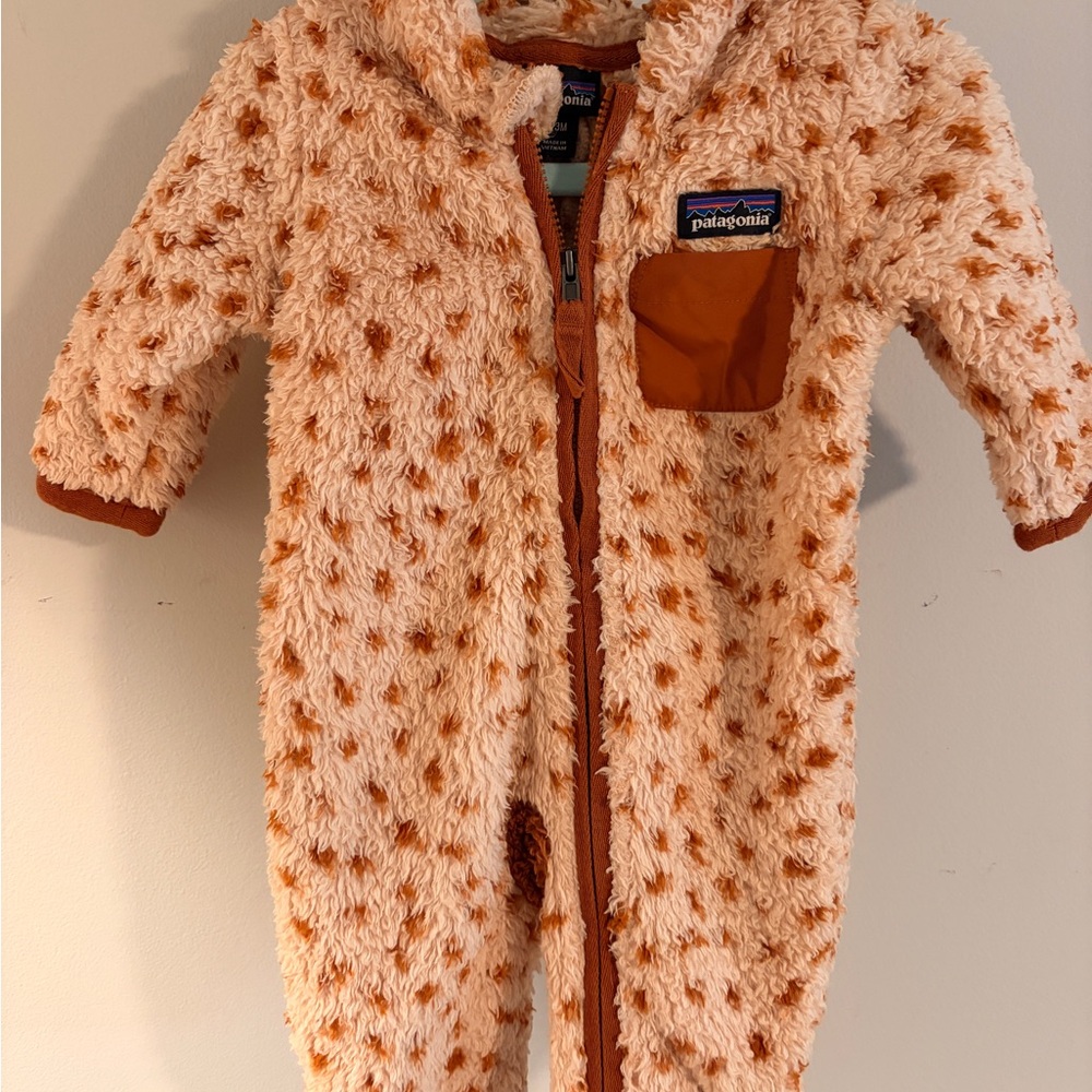 Patagonia Kids Fleece One Piece - Cream and Orange